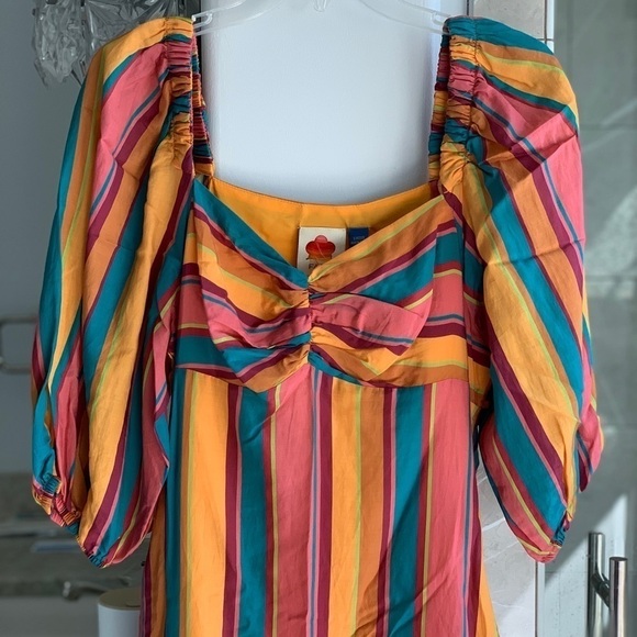 Farm Rio Rainbow Stripe Midi Dress - Picture 9 of 13